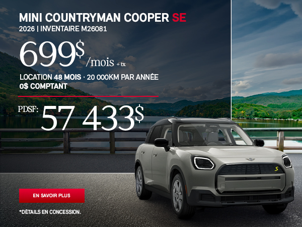 Bannière de MINI COUNTRYMAN COOPER SE 2026